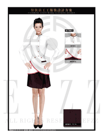 白色圍裙女款西餐服務員服裝款式圖1228