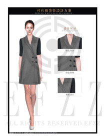 OL時尚灰色女職業(yè)裝夏裝制服設(shè)計(jì)圖623