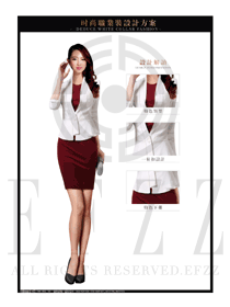 OL時(shí)尚白色女職業(yè)裝夏裝制服設(shè)計(jì)圖639