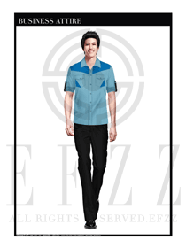 時(shí)尚淺藍(lán)色工程服夏裝制服設(shè)計(jì)圖079