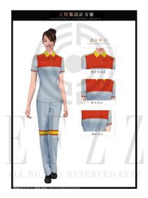 灰色經典款女裝工程服夏裝款式設計圖089
