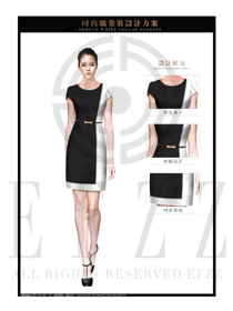 OL時尚黑色女職業裝夏裝制服設計圖649