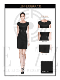OL時尚黑色女職業裝夏裝制服設計圖653