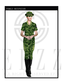 迷彩綠女款保安服短袖服裝款式圖276