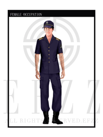紫色男款保安服短袖服裝款式圖296