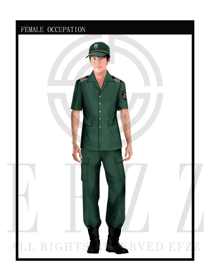 時尚墨綠色男款保安服短袖制服設(shè)計圖297