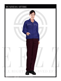 藍(lán)色春秋女款工程服服裝設(shè)計(jì)圖1030