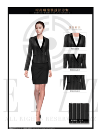 時(shí)尚灰色女款職業(yè)套裝制服設(shè)計(jì)圖1346