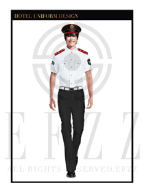 時尚白色男款保安服短袖制服設(shè)計圖327