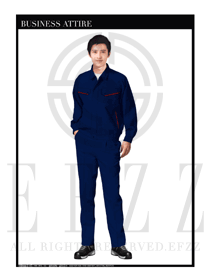 時尚深藍色春秋男款工程服服裝款式圖1045