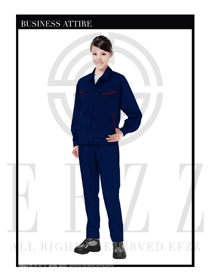 深藍色女款春秋工程服服裝設(shè)計圖1046