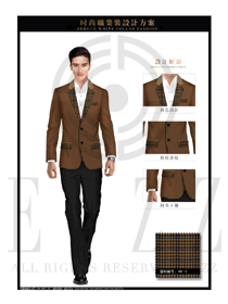 時尚咖啡色韓版修身款男職業裝西服服裝款式圖438
