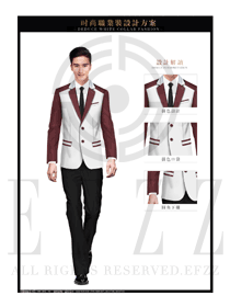 時(shí)尚暗紅色韓版修身款男職業(yè)裝西服服裝款式圖440