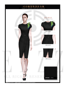 時尚黑色OL通勤裝女職業裝夏裝服裝款式圖687
