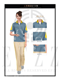 原創(chuàng)新款短袖女款工程服夏裝服裝款式圖207