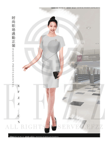 時尚灰色連衣裙款女職業裝夏裝服裝款式圖733