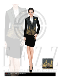 時(shí)尚淺灰色女款星級(jí)酒店大堂經(jīng)理服裝款式圖660