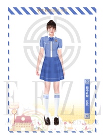 原創(chuàng)設(shè)計淺藍色短袖女款學(xué)生服制服款式圖017