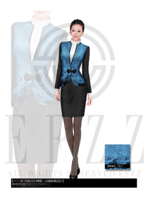 原創(chuàng)制服設(shè)計淺藍色女款西餐服務(wù)員服裝款式圖980