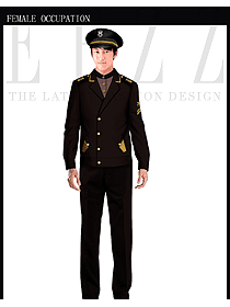 深咖色長袖男款保安服夾克服裝款式圖324