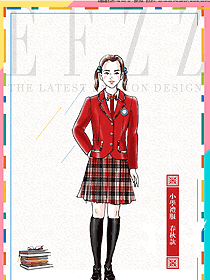 新款紅色長袖女款學(xué)生服校服款式圖057