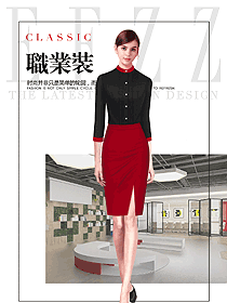 新款黑圓領(lǐng)長(zhǎng)袖女職業(yè)裝長(zhǎng)袖襯衫制服設(shè)計(jì)圖318