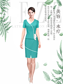 時尚短袖女款按摩技師服款式設計圖1446