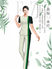 時尚短袖女款按摩技師服款式設(shè)計(jì)圖1452