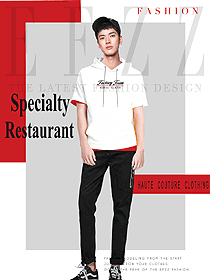 原創設計白色短袖男款快餐廳服務員服裝款式圖282