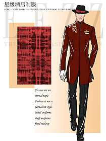 新款長袖男款星級酒店門童制服設計圖1272