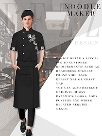 新款黑色男款酒店廚師服制服設計圖462