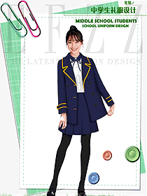 新款藏藍(lán)色女款學(xué)生服校服款式設(shè)計(jì)圖121