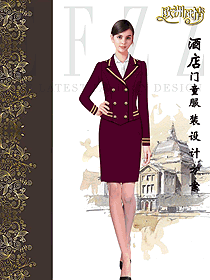 原創(chuàng)制服設計女款星級酒店門童服裝款式圖1276