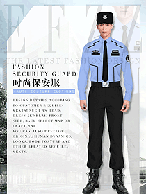 時尚長袖男款保安服交警制服設計圖429