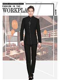 時尚長袖中餐服務員制服設計圖2117
