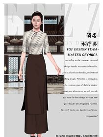 中袖女款美容會所服裝款式圖772