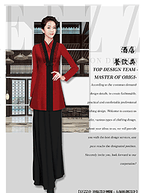 原創(chuàng)制服設(shè)計中餐服務(wù)員服裝款式圖2135