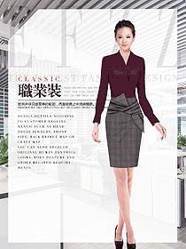 時尚女職業(yè)裝長袖襯衫制服設(shè)計圖381