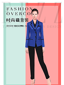 新款藍色女秋冬職業(yè)裝制服設計圖1639