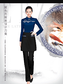 女款中餐服務員制服款式設計圖2080