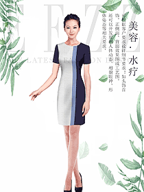 原創(chuàng)制服設(shè)計(jì)短袖連衣裙按摩技師服裝款式圖1477