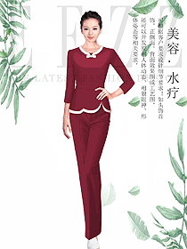 原創設計女款美容會所服裝款式圖752