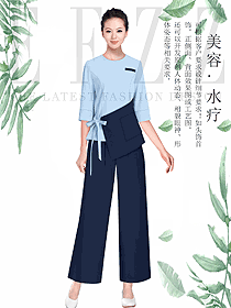 原創制服設計女款美容會所服裝款式圖662