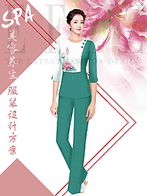 原創(chuàng)設計美容技師服裝款式圖786
