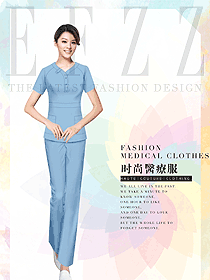 時尚淺藍(lán)色女款美容技師制服設(shè)計圖841