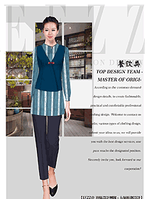 原創(chuàng)制服設(shè)計(jì)中餐服務(wù)員服裝款式圖2153