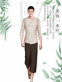 時尚男款美容技師制服設(shè)計圖863