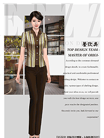 原創設計短袖女款中餐服務員服裝款式圖2165