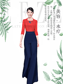 女款水療會所咨客服裝款式圖545