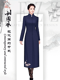 藏藍(lán)色女職業(yè)裝大衣設(shè)計(jì)圖312